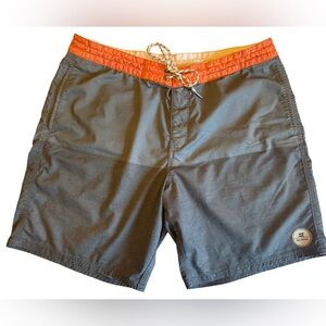 Men’s Billabong Gray and Orange Board Shorts Quick-Drying Swimwear